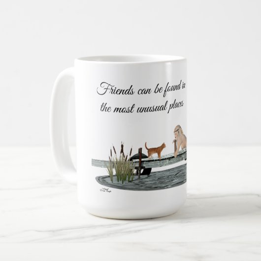 Zeemeermin op de Mok van de koffie van het havendo (Voorkant links)