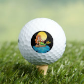 Zeemeermin op de Rocks met vriend onder de Gele Ma Golfballen (Insitu Shirt)