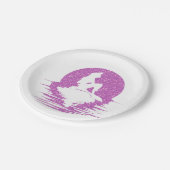 Zeemeermin op een rots - Roze glitter Papieren Bordje (Gekanteld)