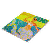 Zeemeermin op een zonnige dag Abstracte kunst Tegeltje (Zijkant)