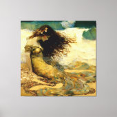 Zeemeermin op Golden Sands Canvas Afdruk (Voorkant)