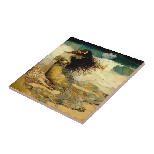 Zeemeermin op Golden Sands Tegeltje (Zijkant)