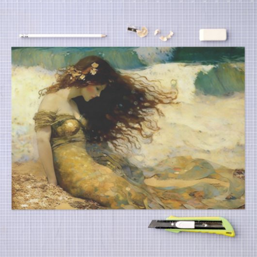 Zeemeermin op Golden Sands Tissuepapier (Craft)