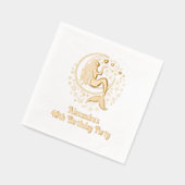 Zeemeermin op Halve Maan Verjaardag Elke Leeftijd Folie Servetten (Links)