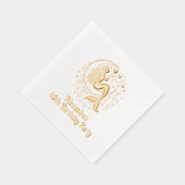 Zeemeermin op Halve Maan Verjaardag Elke Leeftijd Folie Servetten (Rechts)