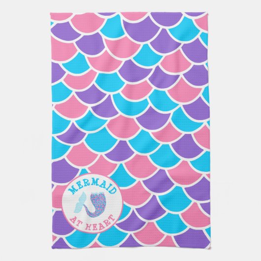 zeemeermin op hart theedoek (Verticaal)