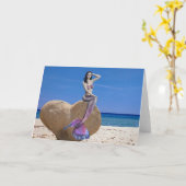 Zeemeermin op Heart Rock Beach Valentijnsdag Kaart (Gele Bloem)