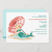 Zeemeermin op het strand kaart (Voorkant / Achterkant)