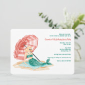 Zeemeermin op het strand kaart (Staand voorkant)