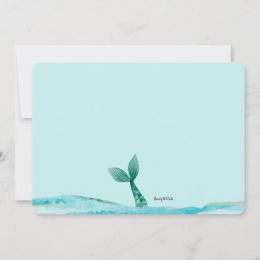 Zeemeermin op het strand kaart (Achterkant)