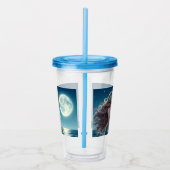 Zeemeermin op het strand 's nachts acryl drinkbeker (Rechts)