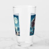 Zeemeermin op het strand 's nachts glas (Links)