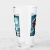Zeemeermin op het strand 's nachts glas (Rechts)