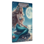 Zeemeermin op het strand 's nachts klembord (Rechts)