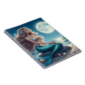 Zeemeermin op het strand 's nachts notitieboek (Rechterzijde)
