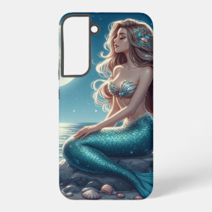 Zeemeermin op het strand 's nachts samsung galaxy hoesje