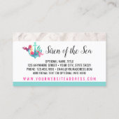Zeemeermin op het strand van Anchor Nautical Water Visitekaartje (Achterkant)