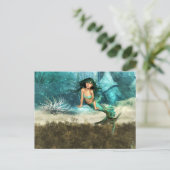 Zeemeermin op Ocean Floor Briefkaart (Staand voorkant)