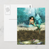 Zeemeermin op Ocean Floor Briefkaart (Voorkant / Achterkant)