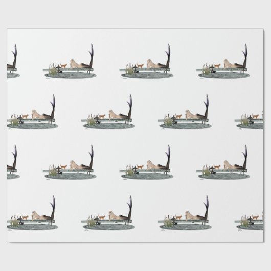 Zeemeermin op papier met kartonnen dop (Vlak)