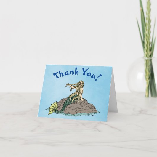Zeemeermin op Rocks Bedankkaart (Voorkant)