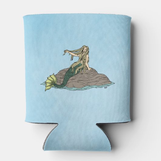 Zeemeermin op Rocks Blikjeskoeler (Achterkant)