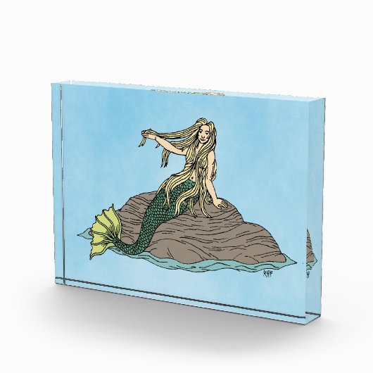 Zeemeermin op Rocks Fotoblokken (Rechts)