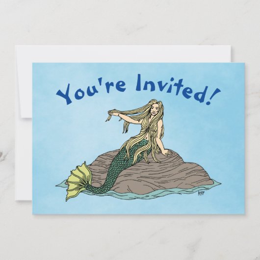 Zeemeermin op Rocks Kaart (Voorkant)