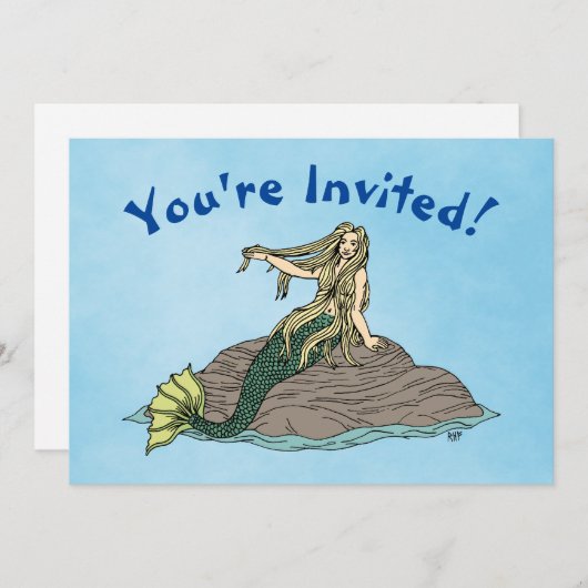 Zeemeermin op Rocks Kaart (Voorkant / Achterkant)