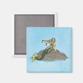 Zeemeermin op Rocks Magneet (Voorkant / Achterkant)