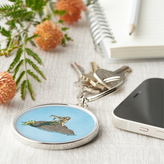 Zeemeermin op Rocks Sleutelhanger (Zijkant)