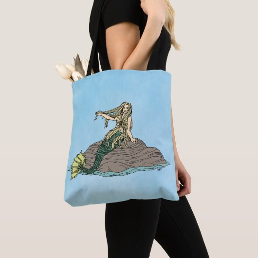 Zeemeermin op Rocks Tote Bag (Dichtbij)