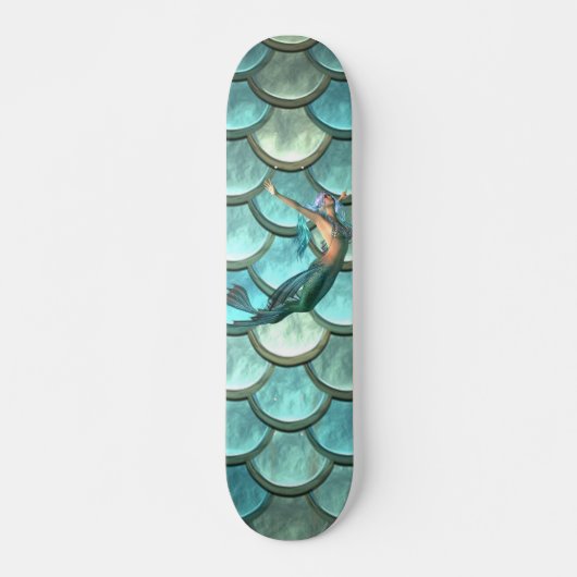 Zeemeermin op Schubben van Zeemeerminnenstaart Persoonlijk Skateboard (Voorkant)