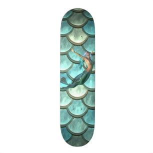 Zeemeermin op Schubben van Zeemeerminnenstaart Persoonlijk Skateboard