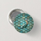 Zeemeermin op Schubben van Zeemeerminnenstaart Ronde Button 3,2 Cm (Voorkant /achterkant)
