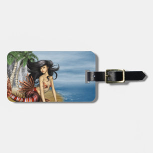 Zeemeermin op strand Bagagelabel