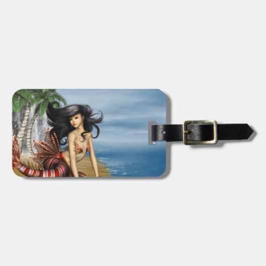 Zeemeermin op strand Bagagelabel (Voorkant horizontaal)