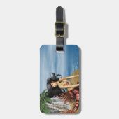 Zeemeermin op strand Bagagelabel (Voorkant verticaal)