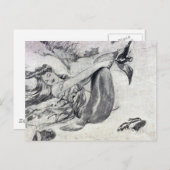 Zeemeermin op strand briefkaart (Voorkant / Achterkant)