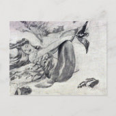 Zeemeermin op strand briefkaart (Voorkant)