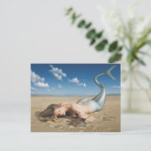 Zeemeermin op strand Briefkaart (Staand voorkant)