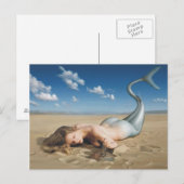 Zeemeermin op strand Briefkaart (Voorkant / Achterkant)