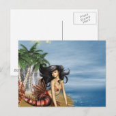 Zeemeermin op strand Briefkaart (Voorkant / Achterkant)