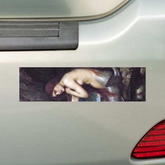 Zeemeermin op strand bumpersticker (Op auto)