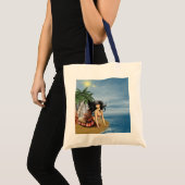 Zeemeermin op strand Kleine Canvas tas (Voorkant (product))