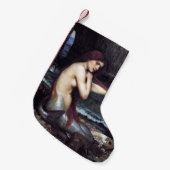 Zeemeermin op strand kleine kerstsok (Voorkant (Hangend))