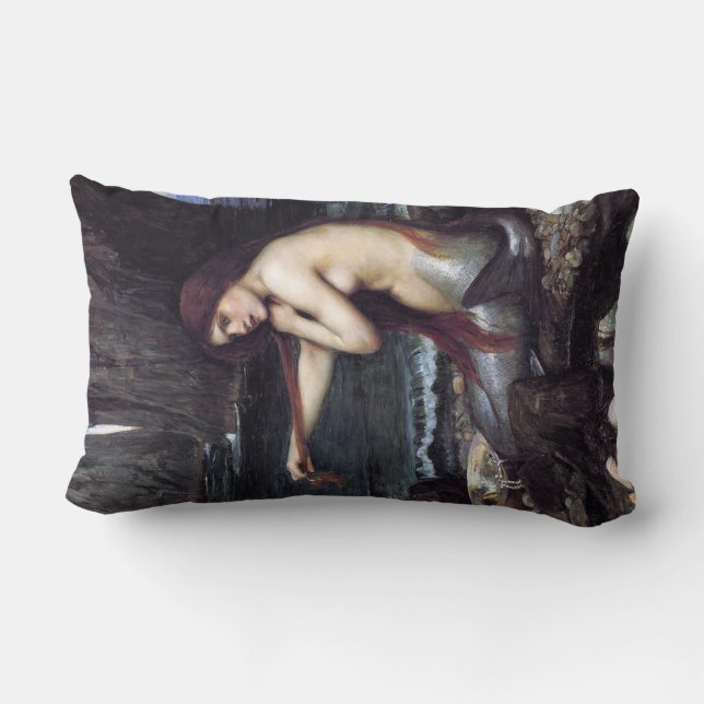 Zeemeermin op strand kussen (Achterkant)