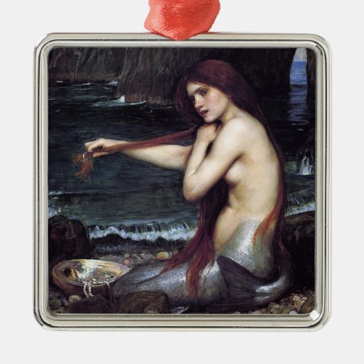 Zeemeermin op strand metalen ornament (Voorkant)