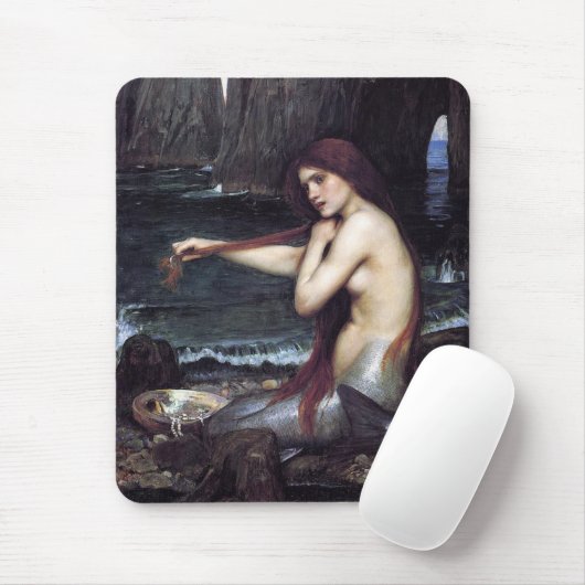 Zeemeermin op strand muismat (Met muis)