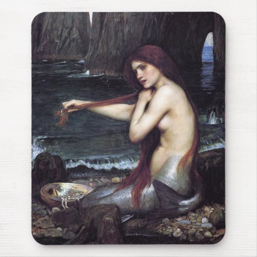 Zeemeermin op strand muismat (Voorkant)